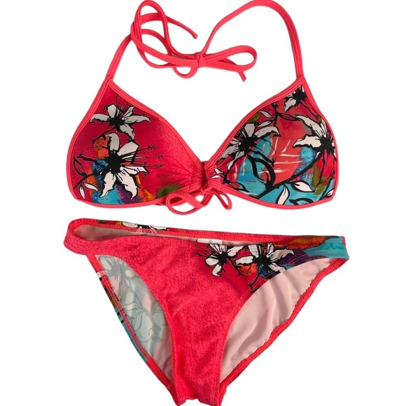 Body Glove Tropical Bikini SET Floral Orange Red XS - Picture 1 of 17